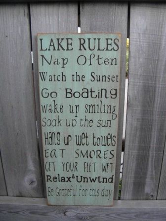 rules lake cottage cabin sign signs beach primitive sayings quotes decor etsy typography rustic subway via room living quotesgram house
