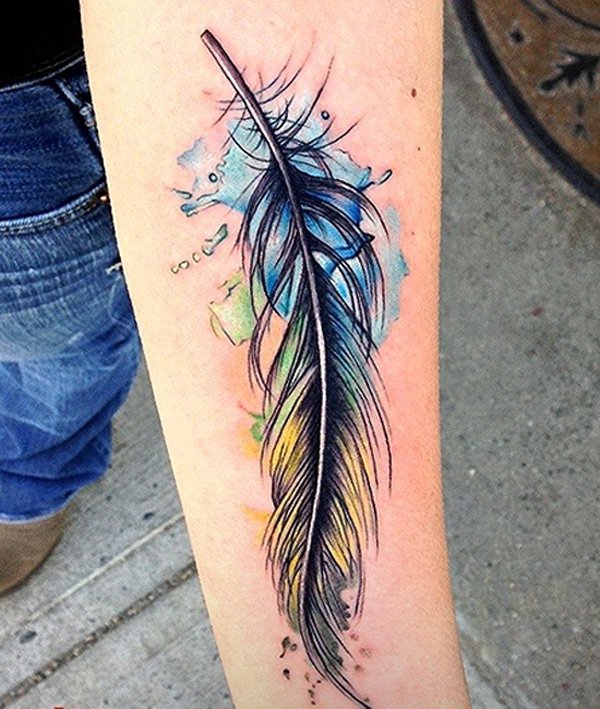 flower tattoo feather tattoo  morag sangster