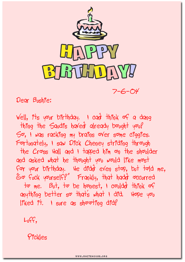 Happy Birthday Sample Letter