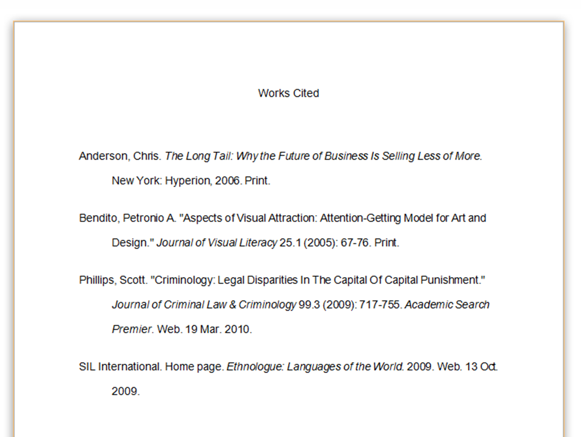 How To Write Works Cited Page Mla Guidelines Specify That Both Styles 