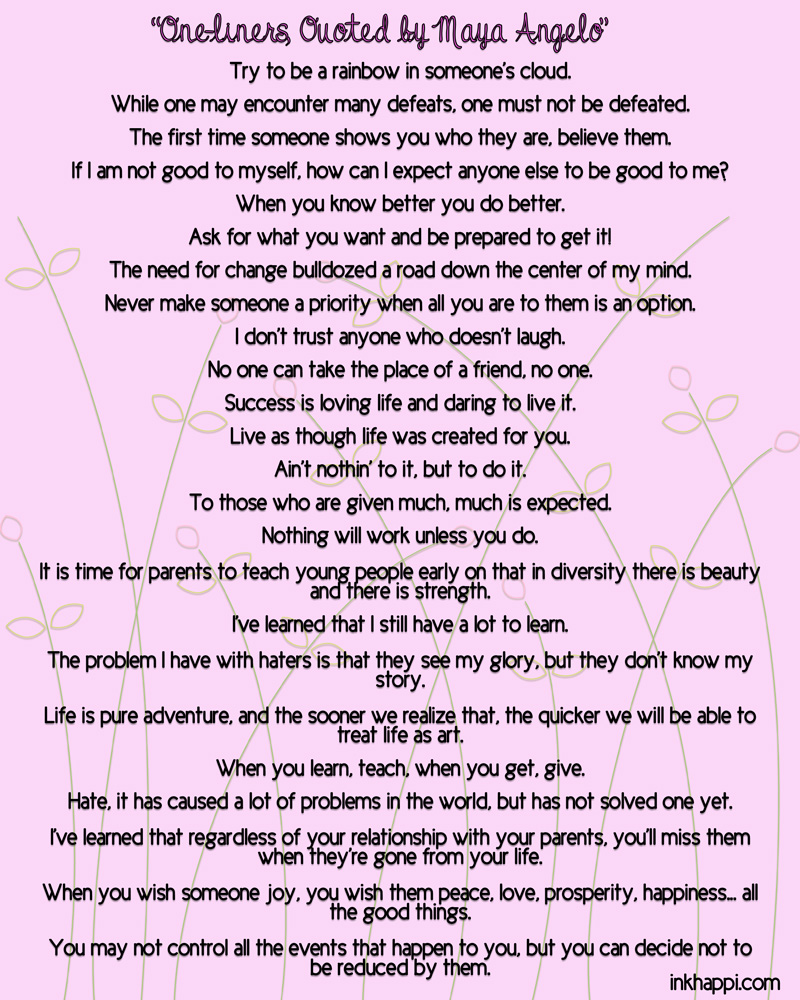 Maya Angelou Quotes On Happiness Quotesgram