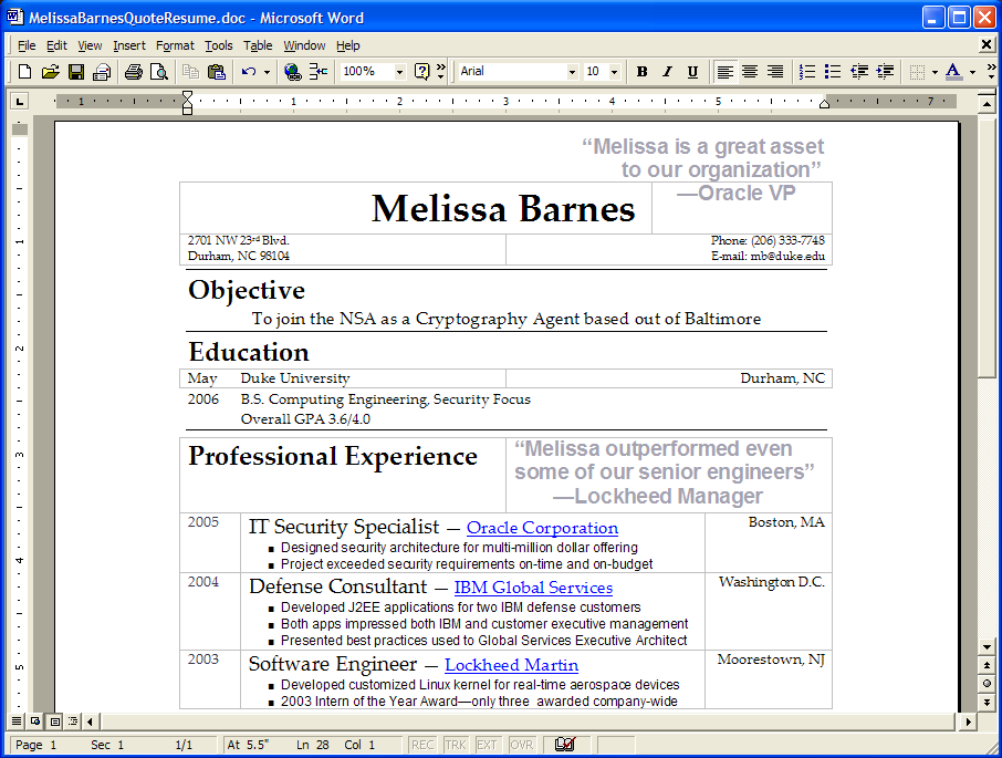 quotes for resume writing