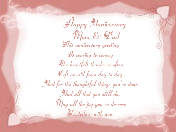anniversary poems for mum and dad