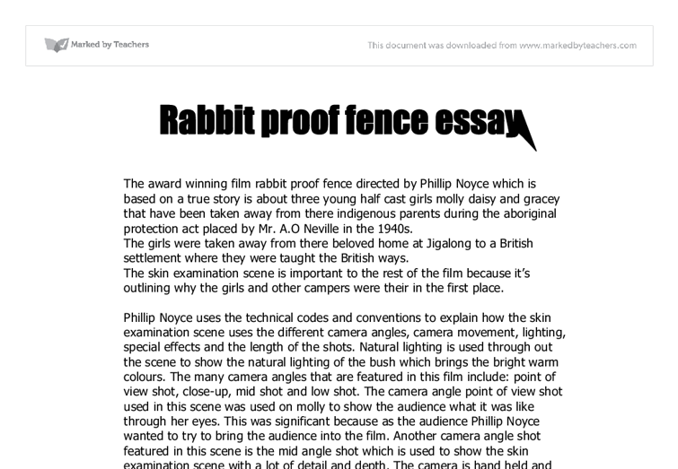 rabbit proof fence essay