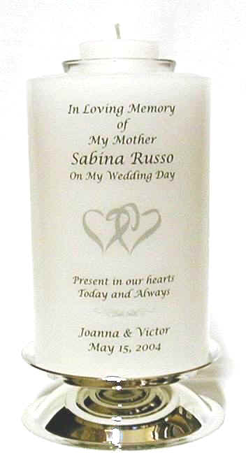 Personalised IN Loving Memory Remembrance Wedding Candle Mother of Groom Bride L 