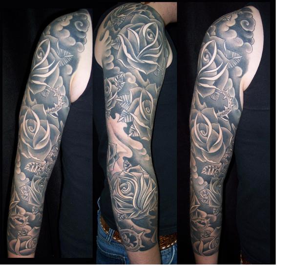 Top 68+ full sleeve rose tattoo best - thtantai2