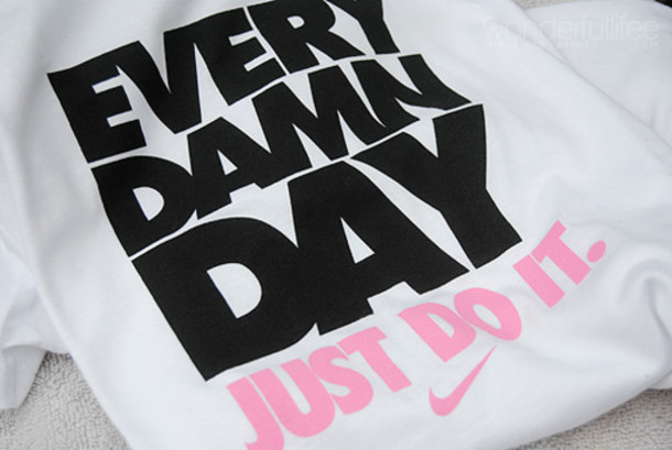white nike just do it shirt