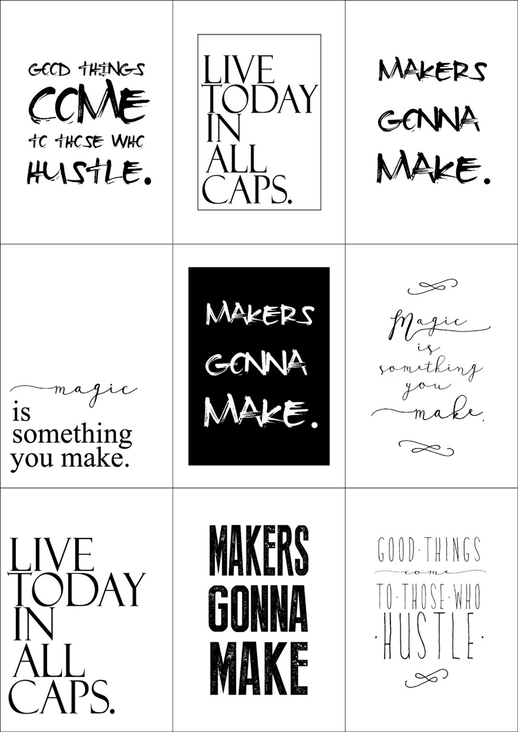 Free Printable Black And White Quotes Quotesgram