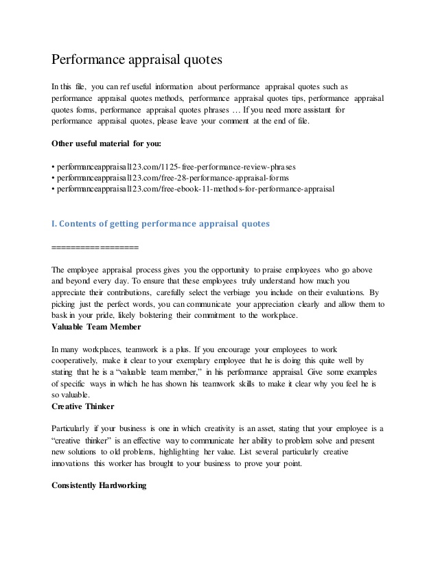 phrases to use on employee evaluations phrases to use on employee evaluations