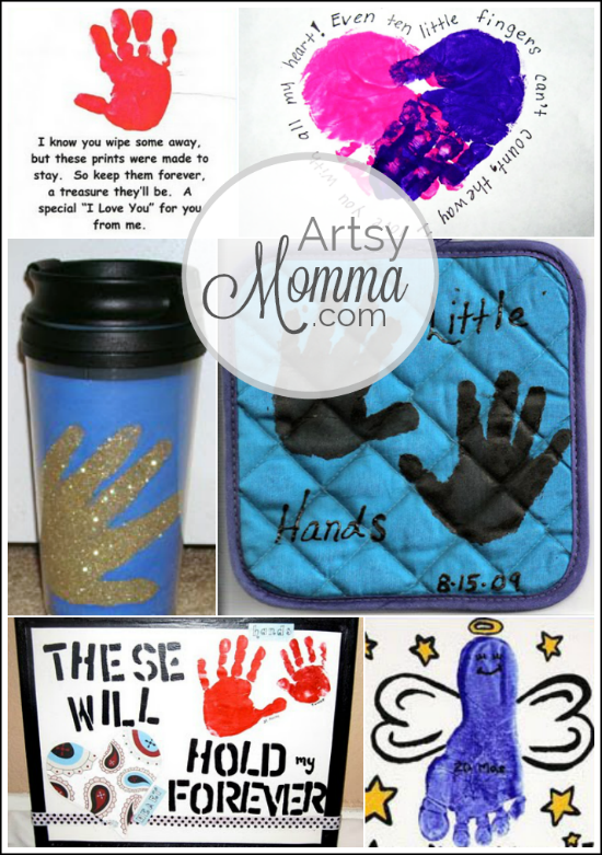 baby handprint gifts for grandparents