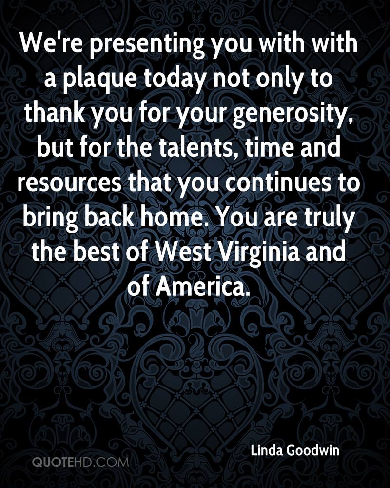 Thank You For Your Generosity Quotes. QuotesGram