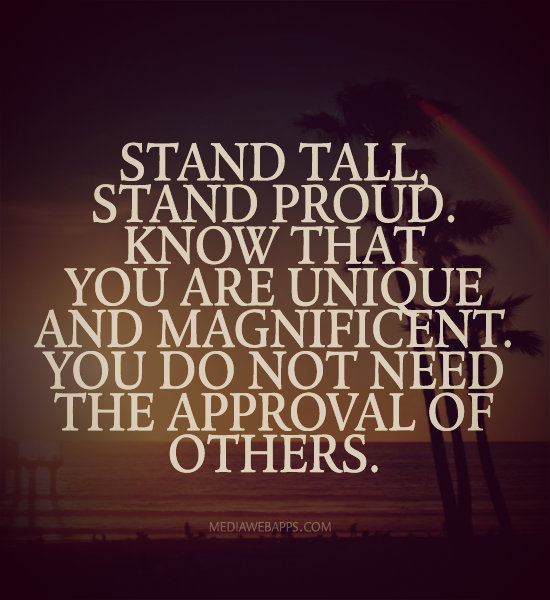 Stand Tall Quote: Be strong, Never give up