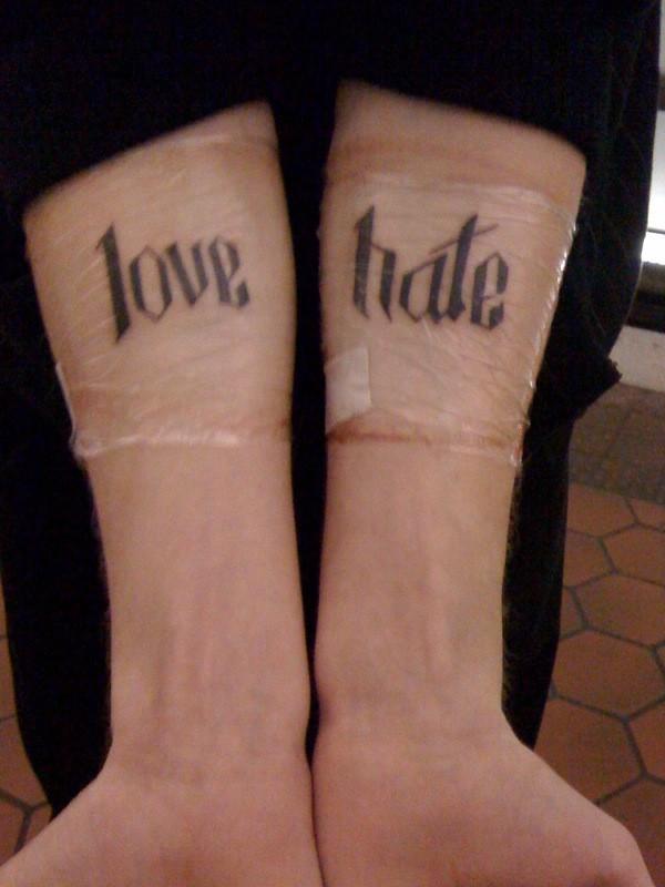 Love And Hate Tattoo Quotes Quotesgram