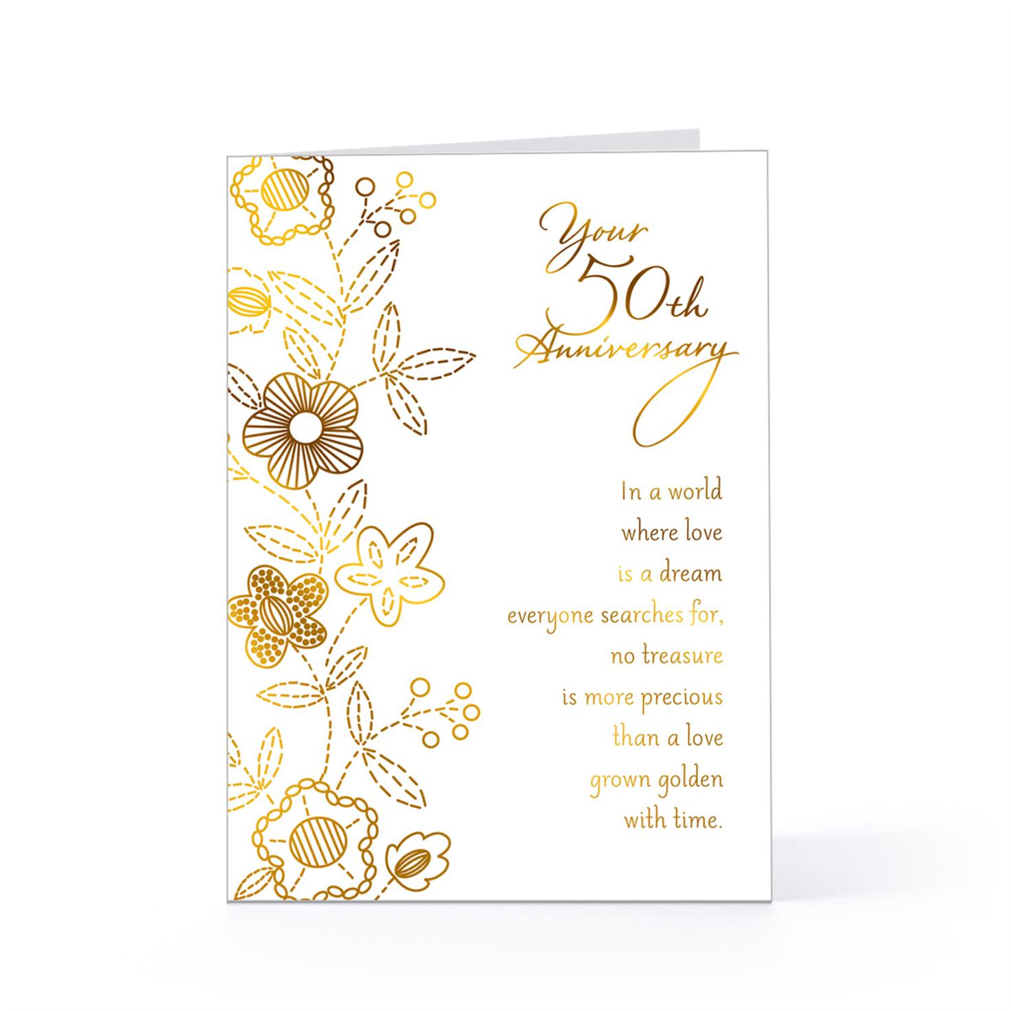 Words For 50th Wedding Anniversary Card