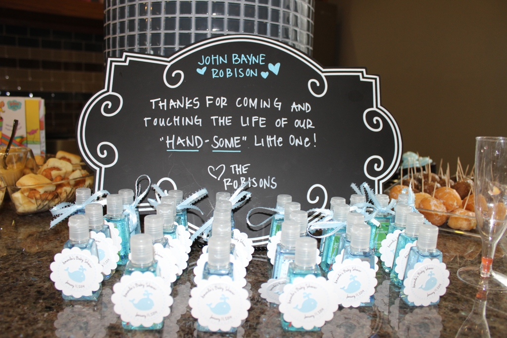 mini hand sanitizer baby shower favors