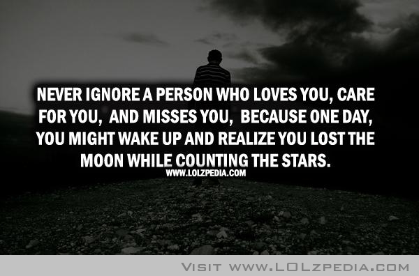 Ignoring A Person Who Loves You Quotes.
