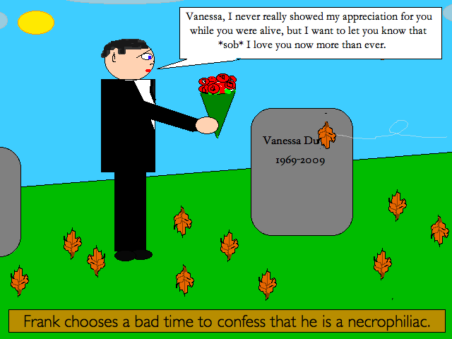A eulogy comic featuring a funny quote about death