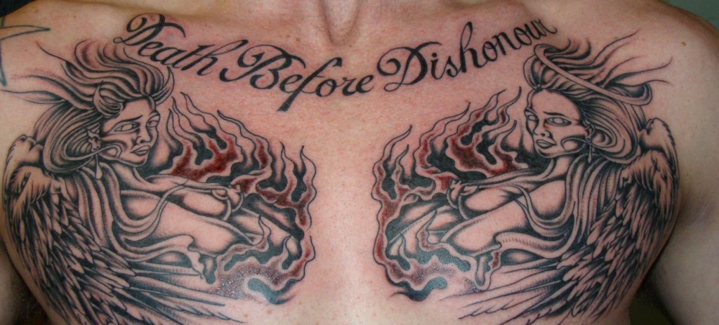 psalms 23 chest tattoo