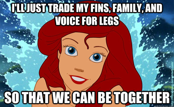 I&#039;ll just trade my fins, family and voice for legs so that we can be together Minecraft Skin