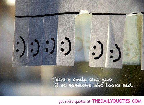 A heartfelt quote about sharing smiles.