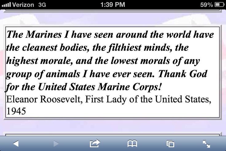 Eleanor Roosevelt Quotes About Marines Quotesgram
