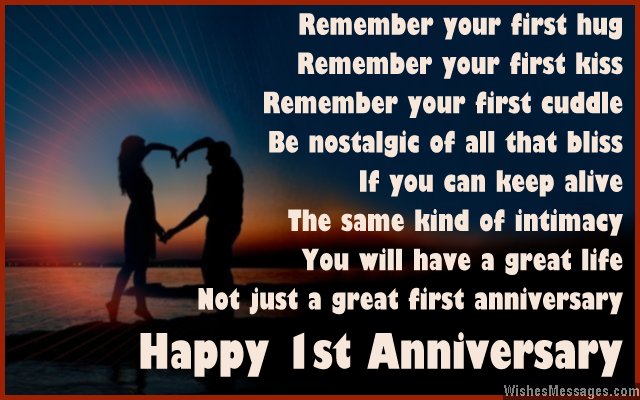 1st anniversary wishes for couple