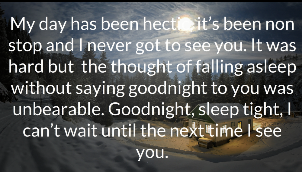 Sweet goodnight message for boyfriend