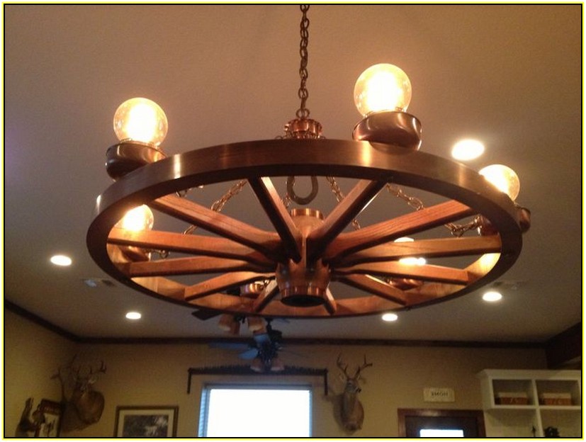 Wagon Wheel Chandelier Diy Wagon Wheel Chandelier Mason Jar Ebay
