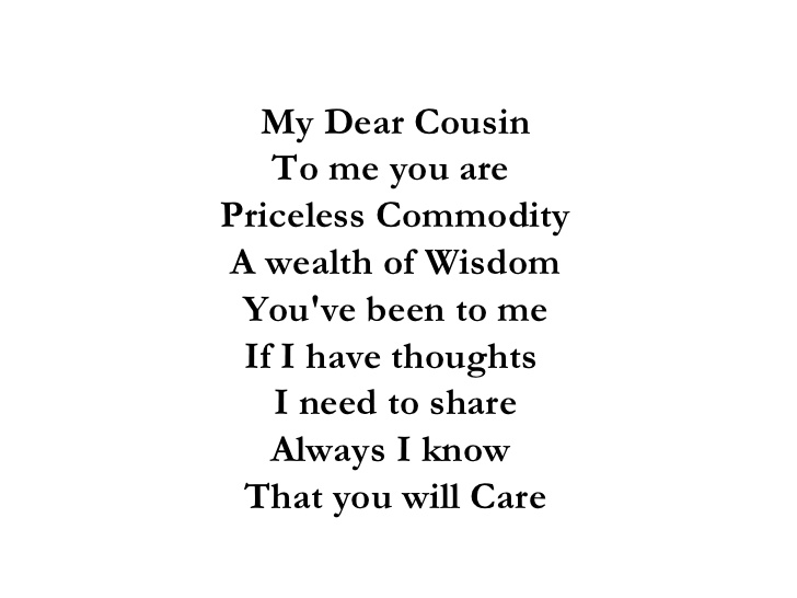 Quotes Or Poems About Cousins.