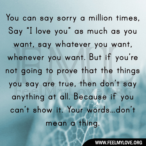 Saying sorry to your love