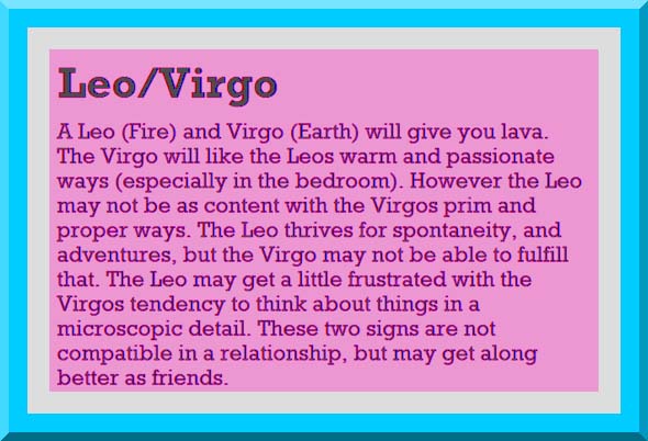 are Leo and Virgo