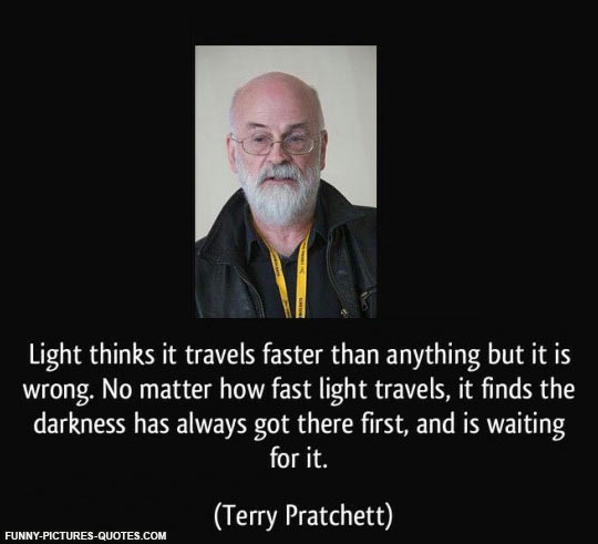 Funny light travels faster than darkness