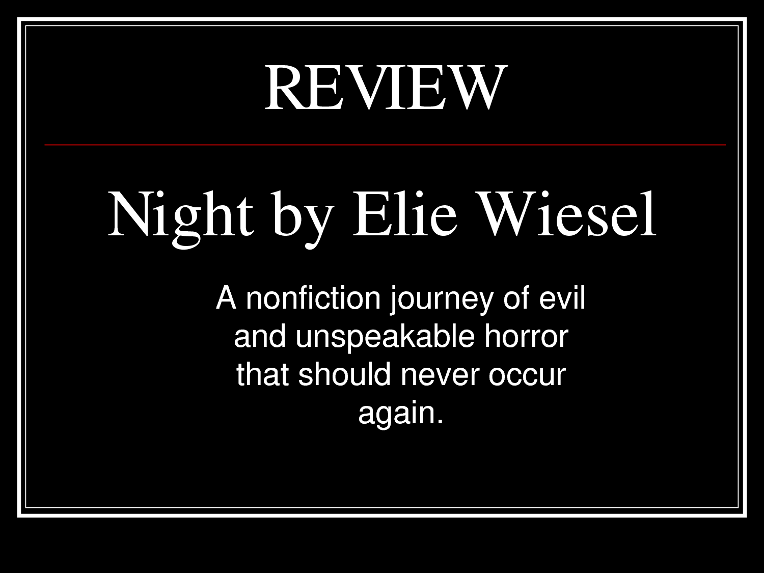 elie wiesel night book