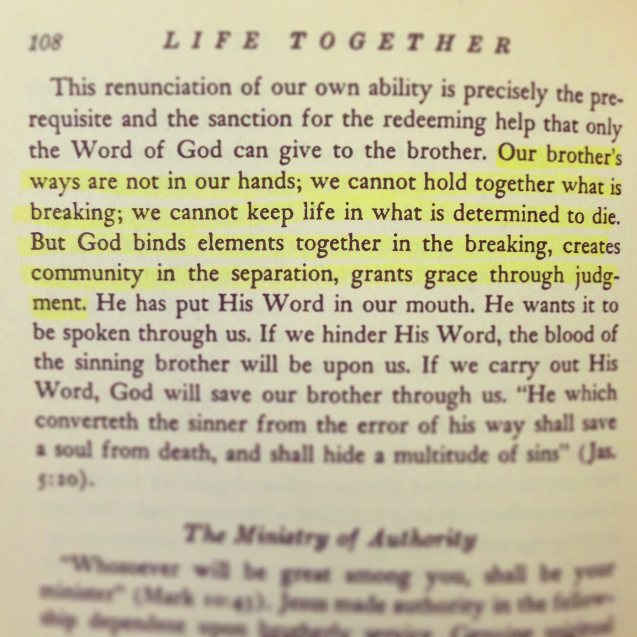 Bonhoeffer life together quotes