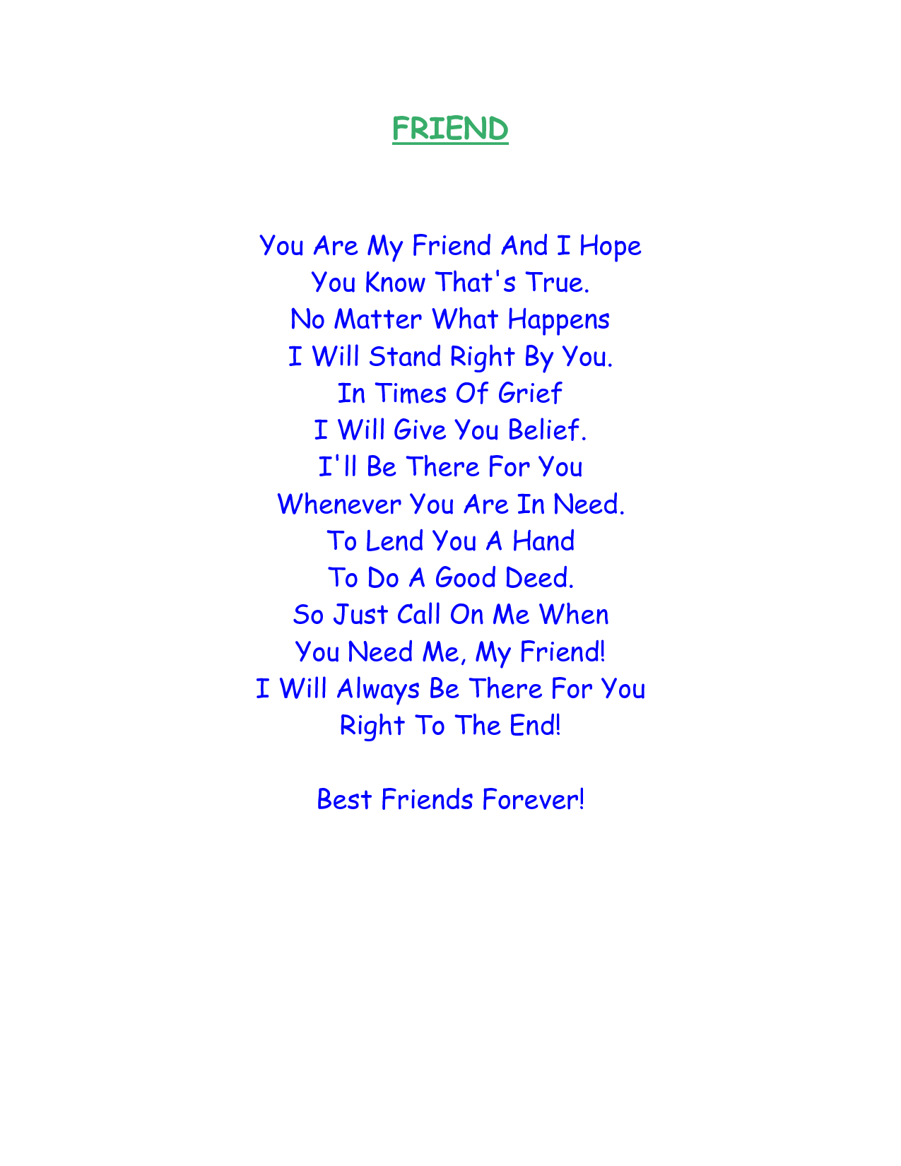 Bestfriend poems short 43 Best