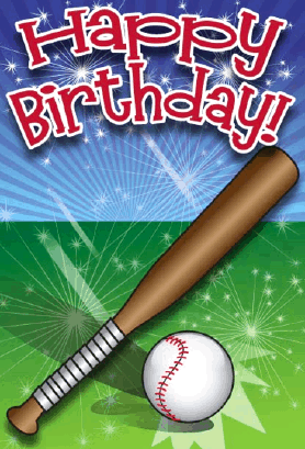 Greeting Card Birthday ‘birthday Wishes For You’ Sport Theme Baseball Cricket 