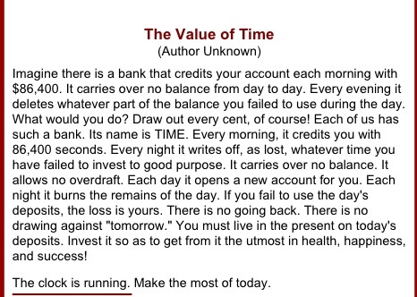 The Value Of Time Quotes. QuotesGram