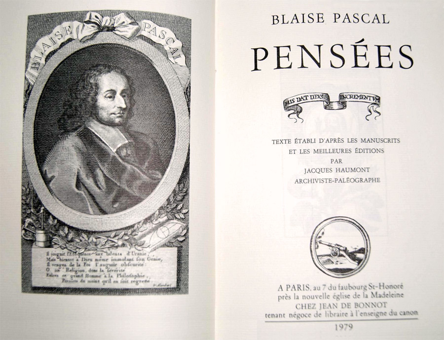 Pensees Blaise Pascal Quotes Quotesgram