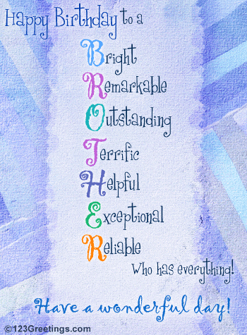 Happy Birthday Brother Card Message Happy Birthday Wishes For Brother Quotes. Quotesgram