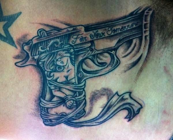50 Tommy Gun Tattoo Ideas For Men  Firearm Designs
