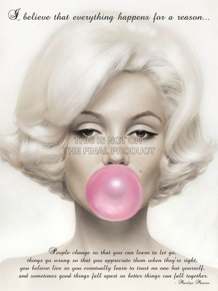 Marilyn Monroe American Actress Poster Selfish Pink Quote Photo Be Yourself 