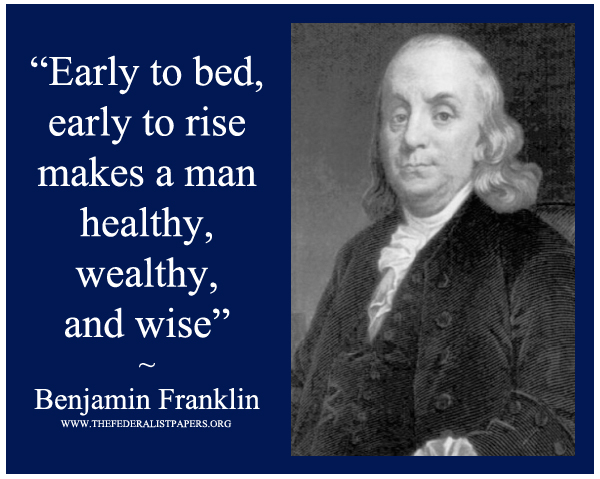 Home Decor PrintEarly To Bed And Early To Rise Benjamin Franklin Quote