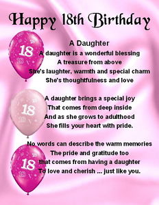 Daughters 18th Birthday Quotes. QuotesGram