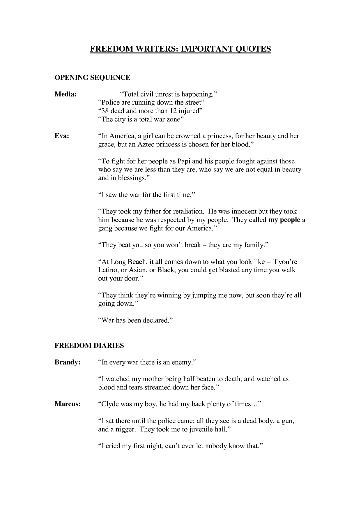 Freedom Writers Diary Quotes. QuotesGram