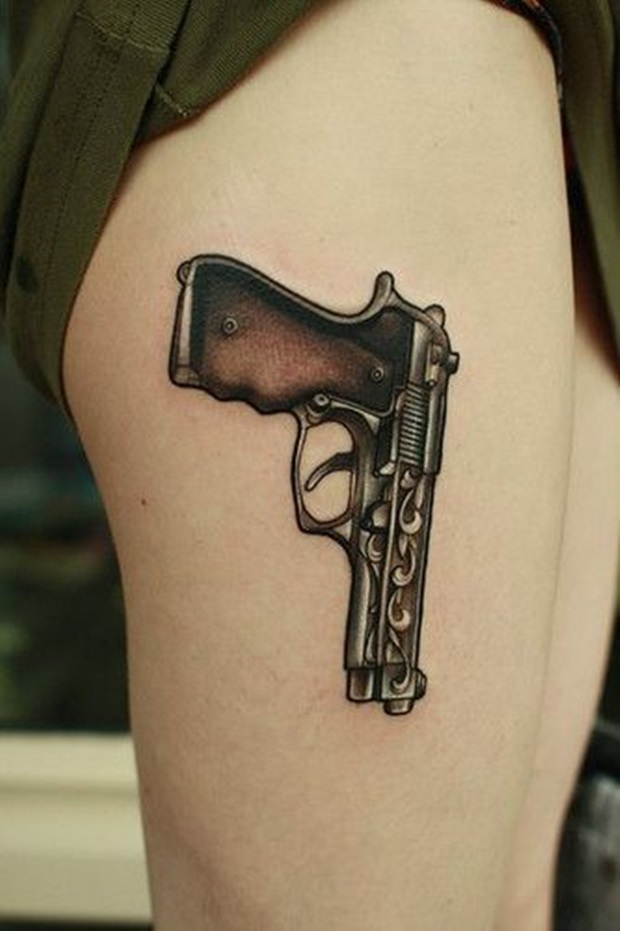 AngryElephantTattoos on Twitter Gun tattoo by Austin guntattoos  neverlookback amgtattoos httptcowybJM8kbKb  Twitter