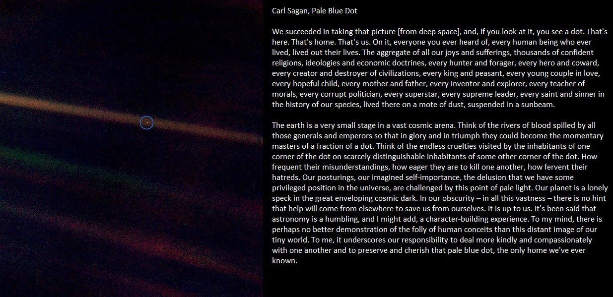 Carl Sagan Pale Blue Dot Voyager 1 words on future of humanity - Science -  News - Express.co.uk