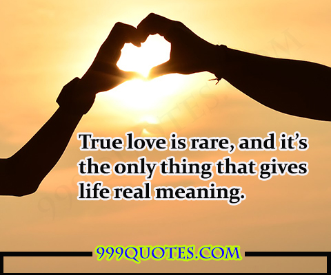 True Love Quotes - True love is rare, and it's the only thing