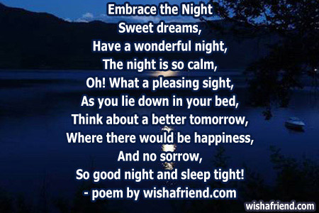 Goodnight short poems sweet Heartfelt Goodnight