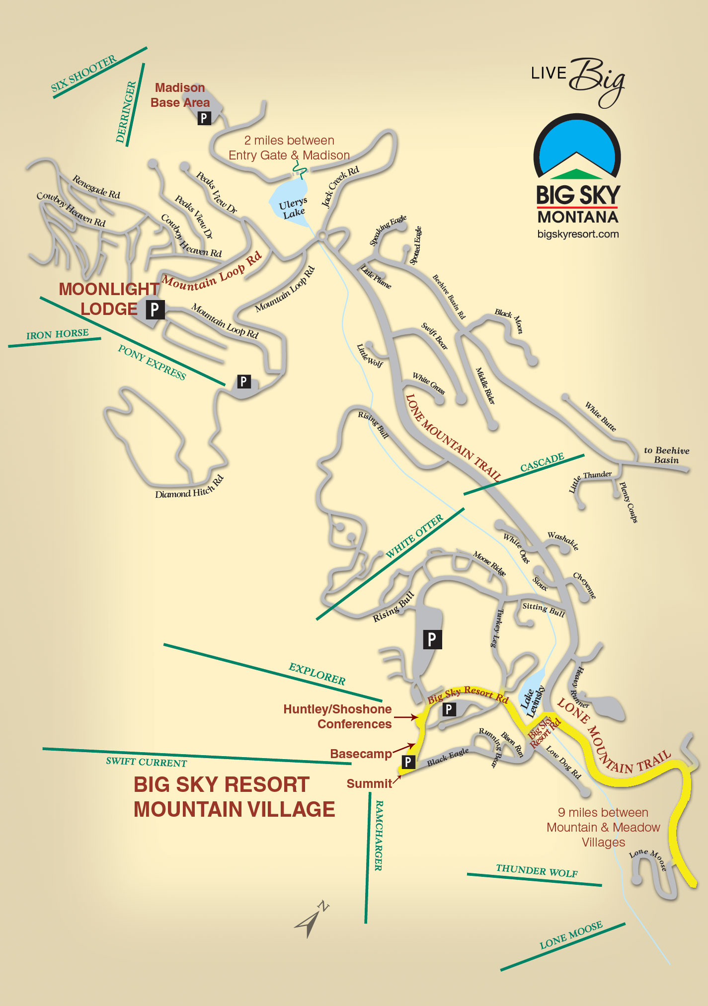 Map Of Big Sky Mountain Village Large Area Quotes. Quotesgram