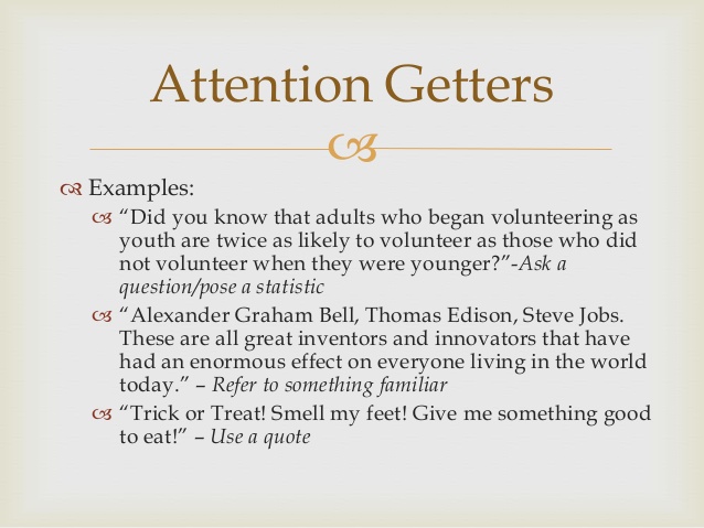 Attention Getters for Speeches